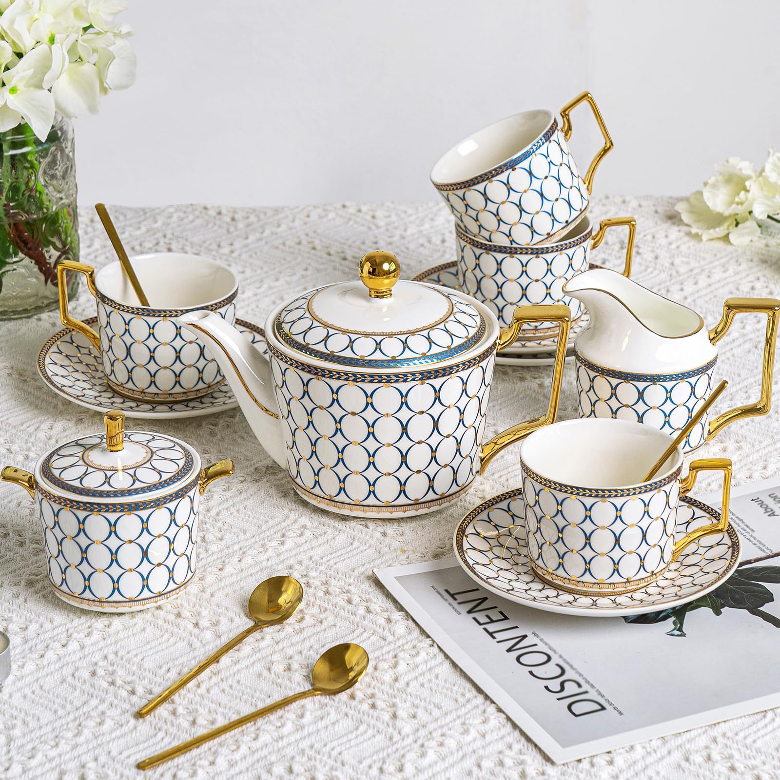 Classic Patterned Ceramic Tea Set