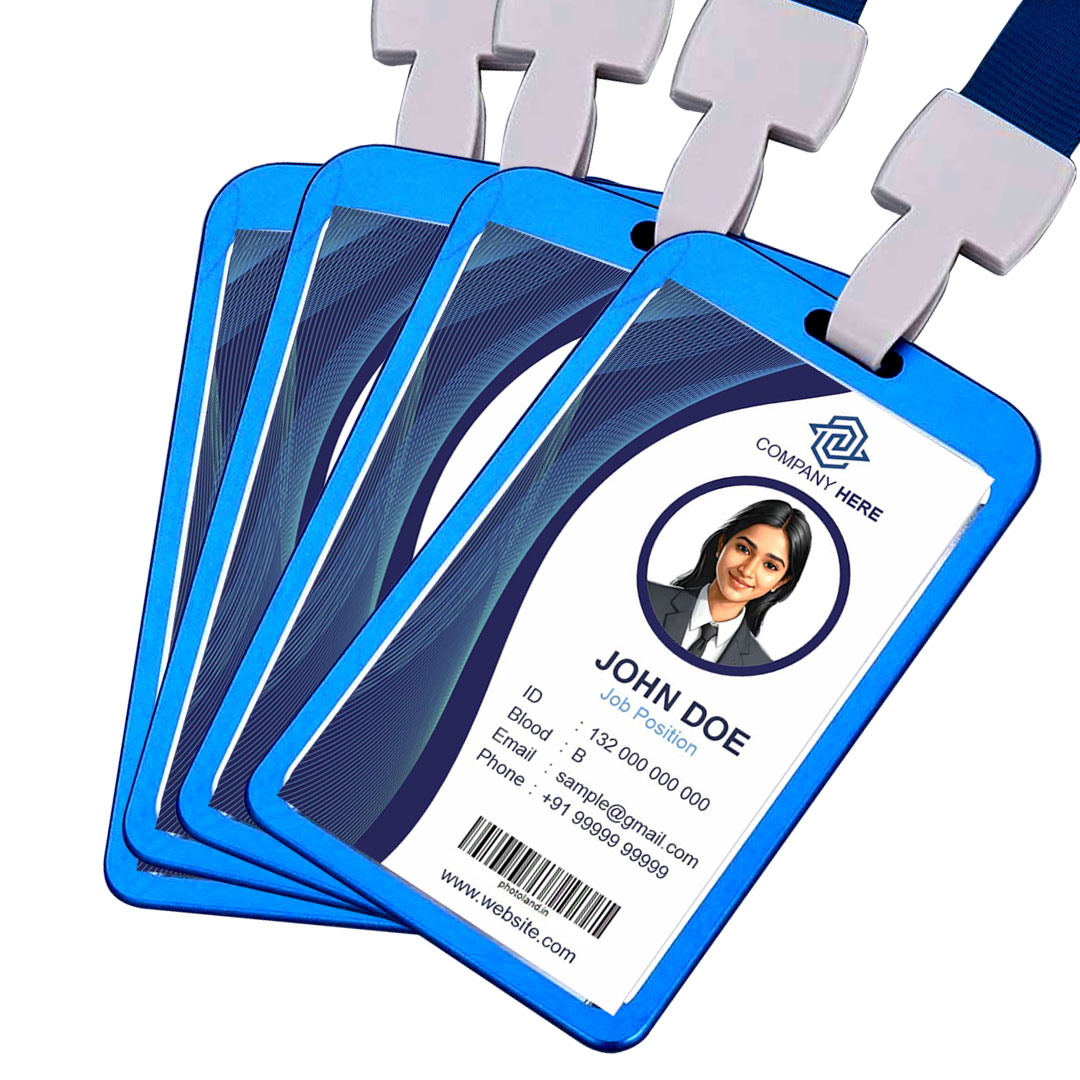 Office Employee ID Card with Holder & Lanyard