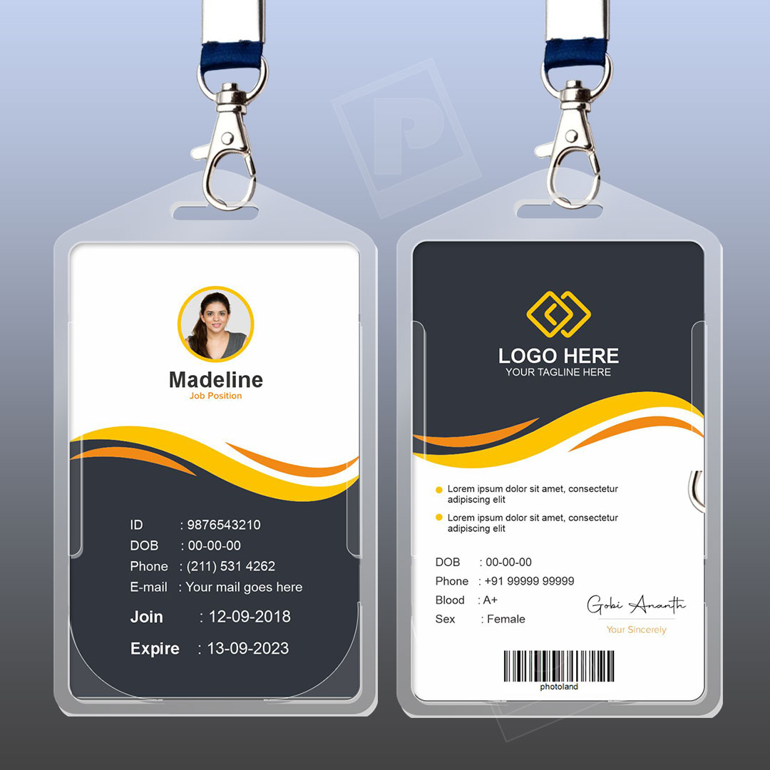 Professional Vertical ID Card Holder Design