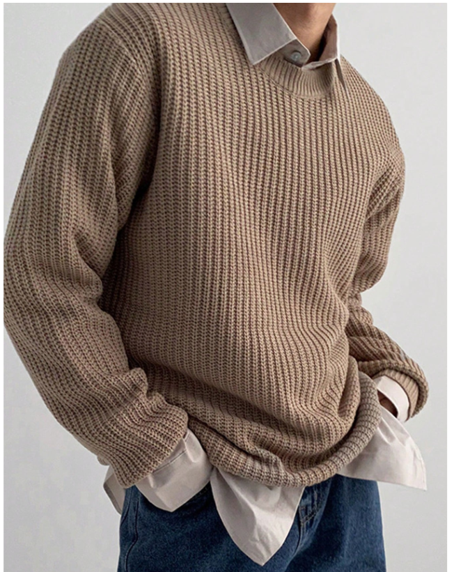 Men’s Waffle Knit Casual Sweater